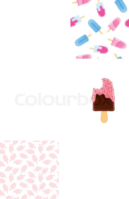517x800 Cartoon Cool Bitten Chocolate Popsicle Stock Vector Colourbox