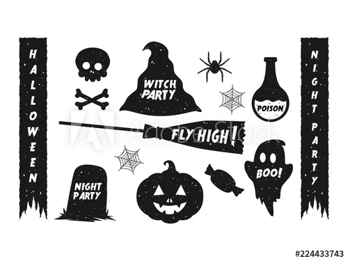 500x375 Halloween Vintage Element Collection Grunge Gritty Effect