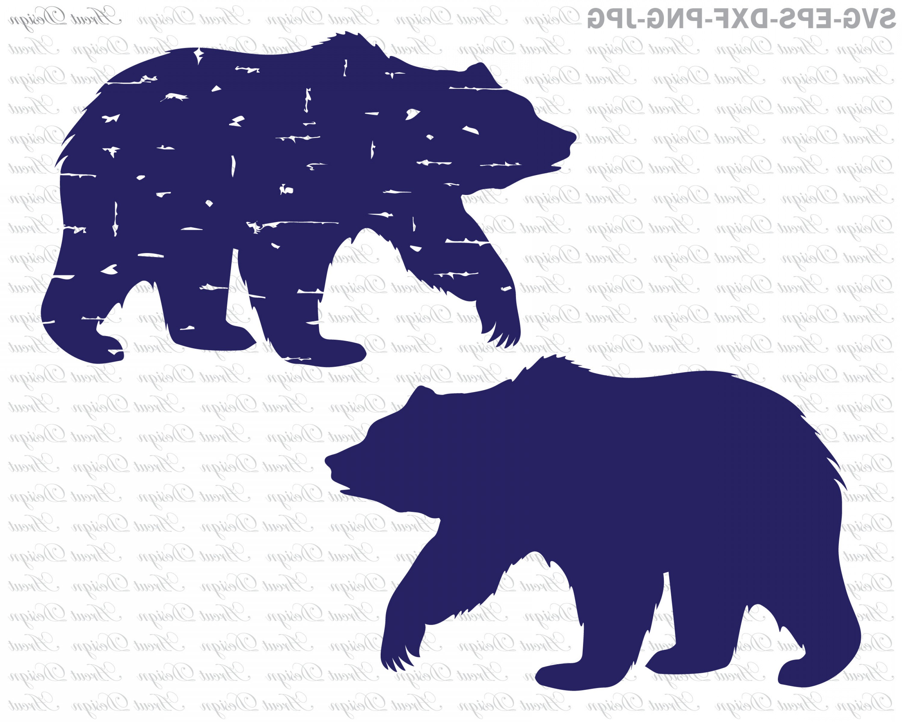 Grizzly Bear Silhouette Patterns