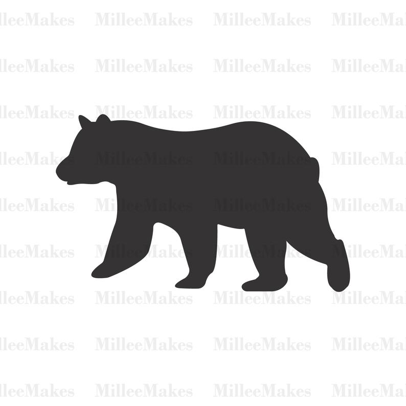794x794 Bear Silhouette Vector Woodland Clipart Cutting Etsy