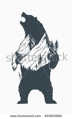 288x470 Grizzly Bear Silhouette Vector