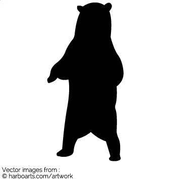 335x355 Standing Grizzly Bear Silhouette