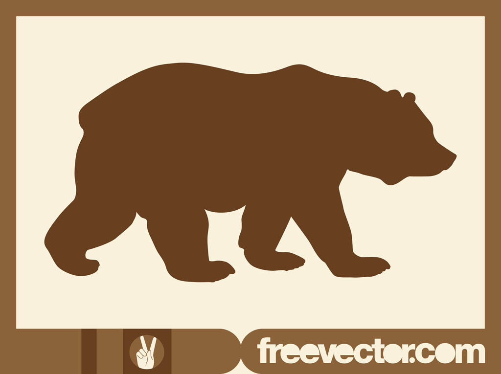 1024x765 Walking Bear Silhouette Vector Art Graphics