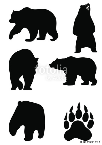 Grizzly Bear Silhouette Vector at Vectorified.com | Collection of ...