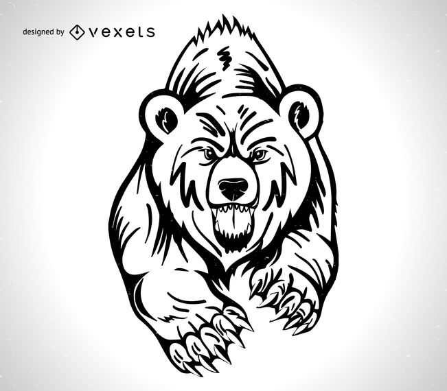 651x570 Angry Grizzly Bear Design