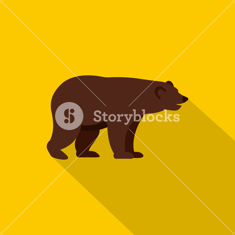 1000x1000 Grizzly Bear Icon Flat Illustration Of Grizzly Bear Vector Icon