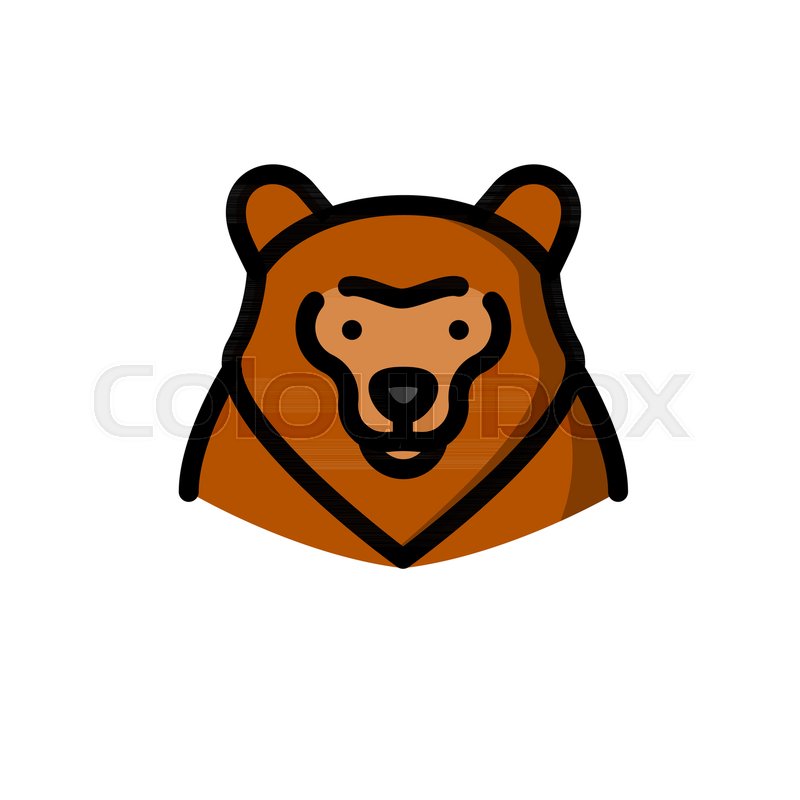800x800 Brown Grizzly Bear Vector Stock Vector Colourbox