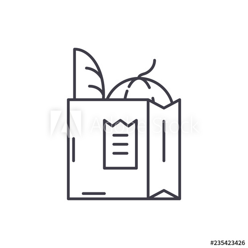 Grocery Bag Line Icon Concept Grocery Bag Vector Linear 500x500 Grocery Bag Line Icon Concept Grocery Bag Vector Linear