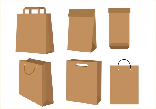 Paper Bags Free Vector Download 528x368 Paper Bags Free Vector Download