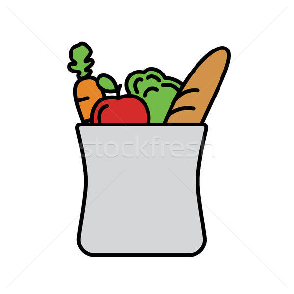 Grocery Shopping In Bag Vector Illustration Marie Nimrichterova 600x600 Grocery Shopping In Bag Vector Illustration Marie Nimrichterova