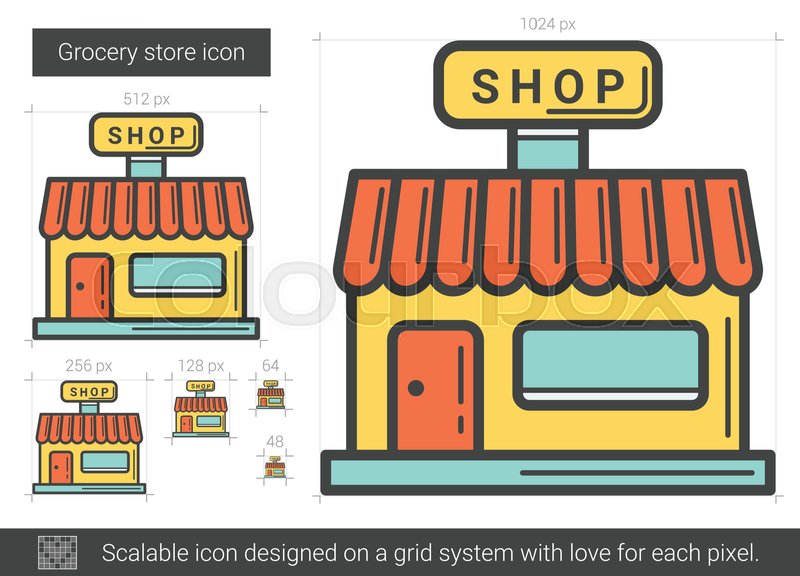 800x576 Grocery Store Vector Line Icon Stock Vector Colourbox