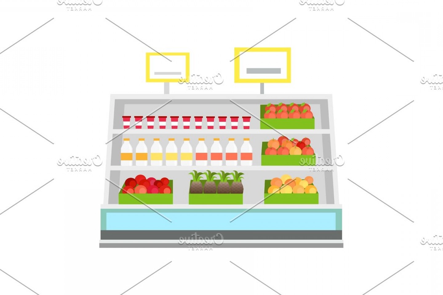 1440x960 Shelves With Products In Grocery Store Vector Soidergi