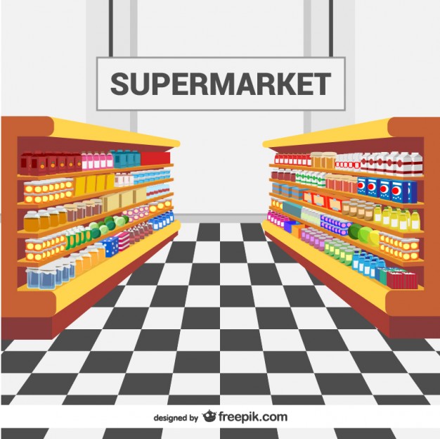 626x624 Supermarket Shelves Vector Free Download
