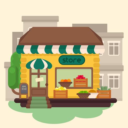 490x490 Vector Grocery Store Building