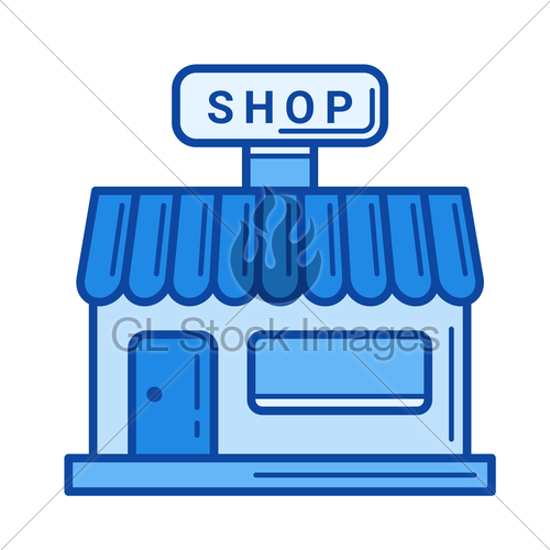 500x500 Grocery Store Line Icon Gl Stock Images