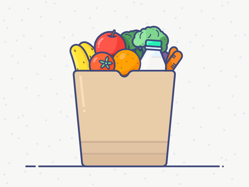 800x600 Grocery Bag Vector Illustration