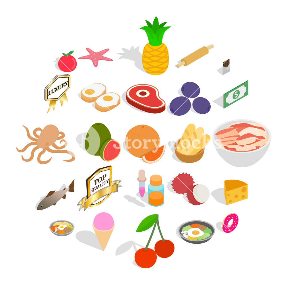1000x1000 Grocery Icons Set Cartoon Set Of Grocery Vector Icons For Web