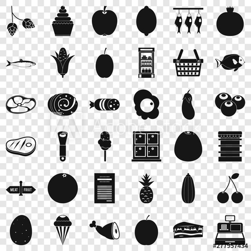 500x500 Grocery Icons Set Simple Style Of Grocery Vector Icons For Web