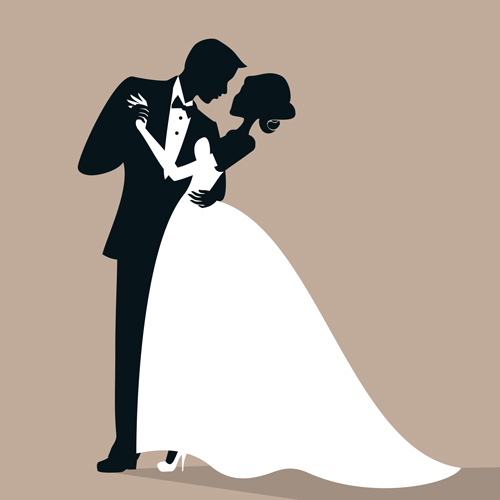 500x500 Beautiful Bride And Groom Vector Set Free Download