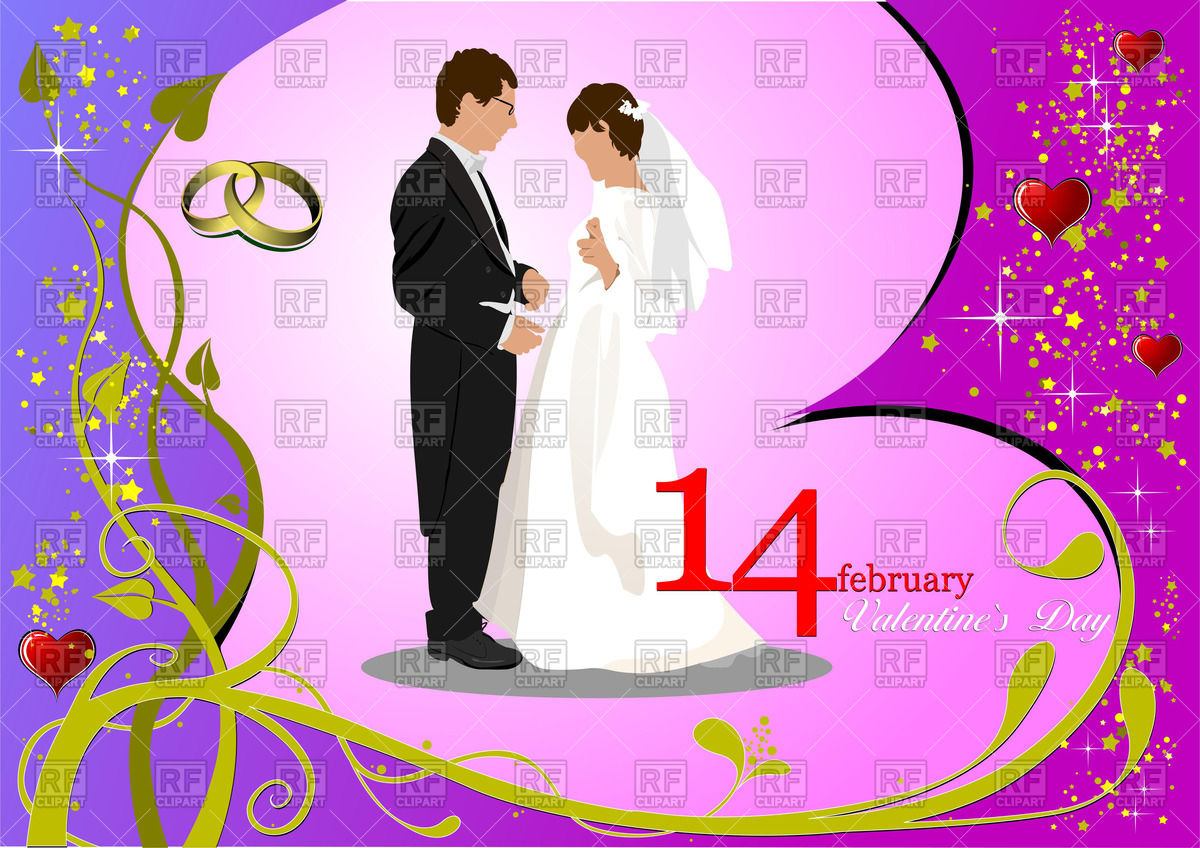 1200x848 Invitation Card With Couple On Wedding Ceremony