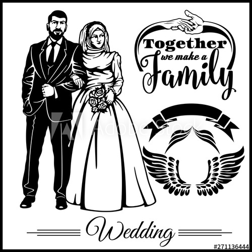 500x500 Wedding Muslim Couple Silhouette Groom And Bride