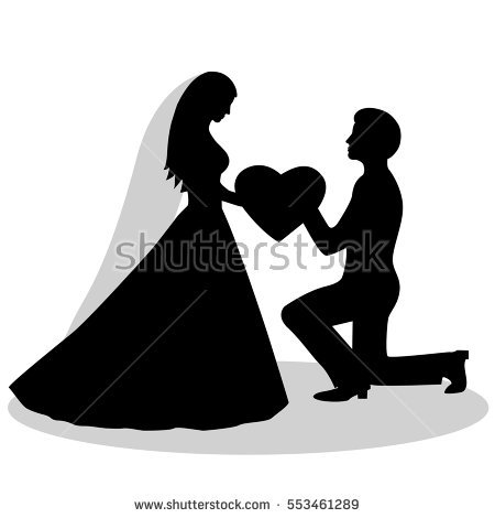 450x470 Bride And Groom Silhouette Vector Free