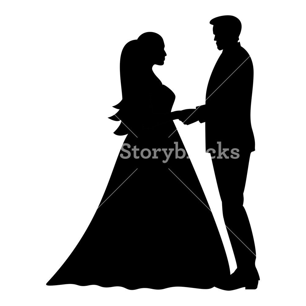 1000x1000 Bride And Groom Holding Hands Icon Black Color Vector Illustration