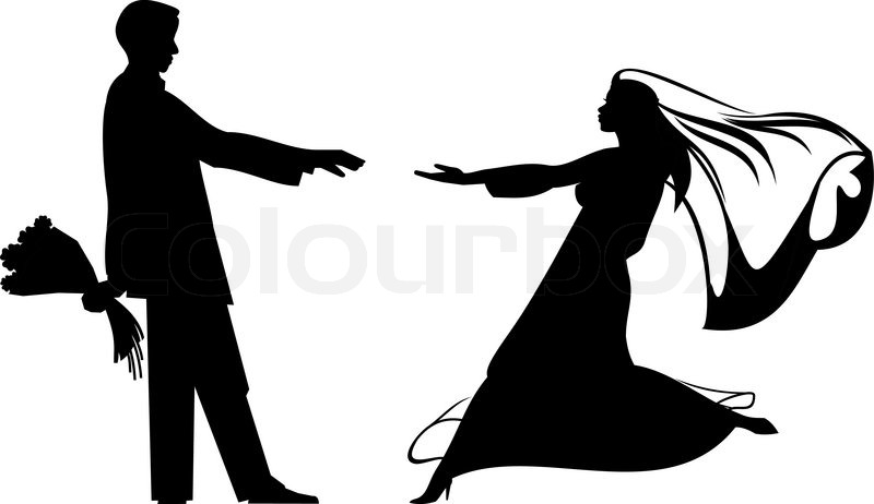 800x462 Bride And Groom Silhouettes For Stock Vector Colourbox