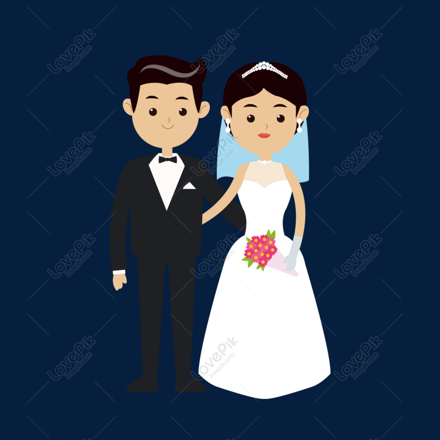 860x860 Cartoon Bride Groom Vector Material Png Image Picture Free