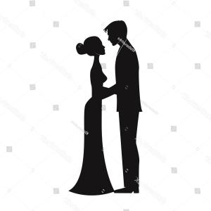 300x300 Wedding Silhouette Bride Groom Vector Illustration Hoodamathrun