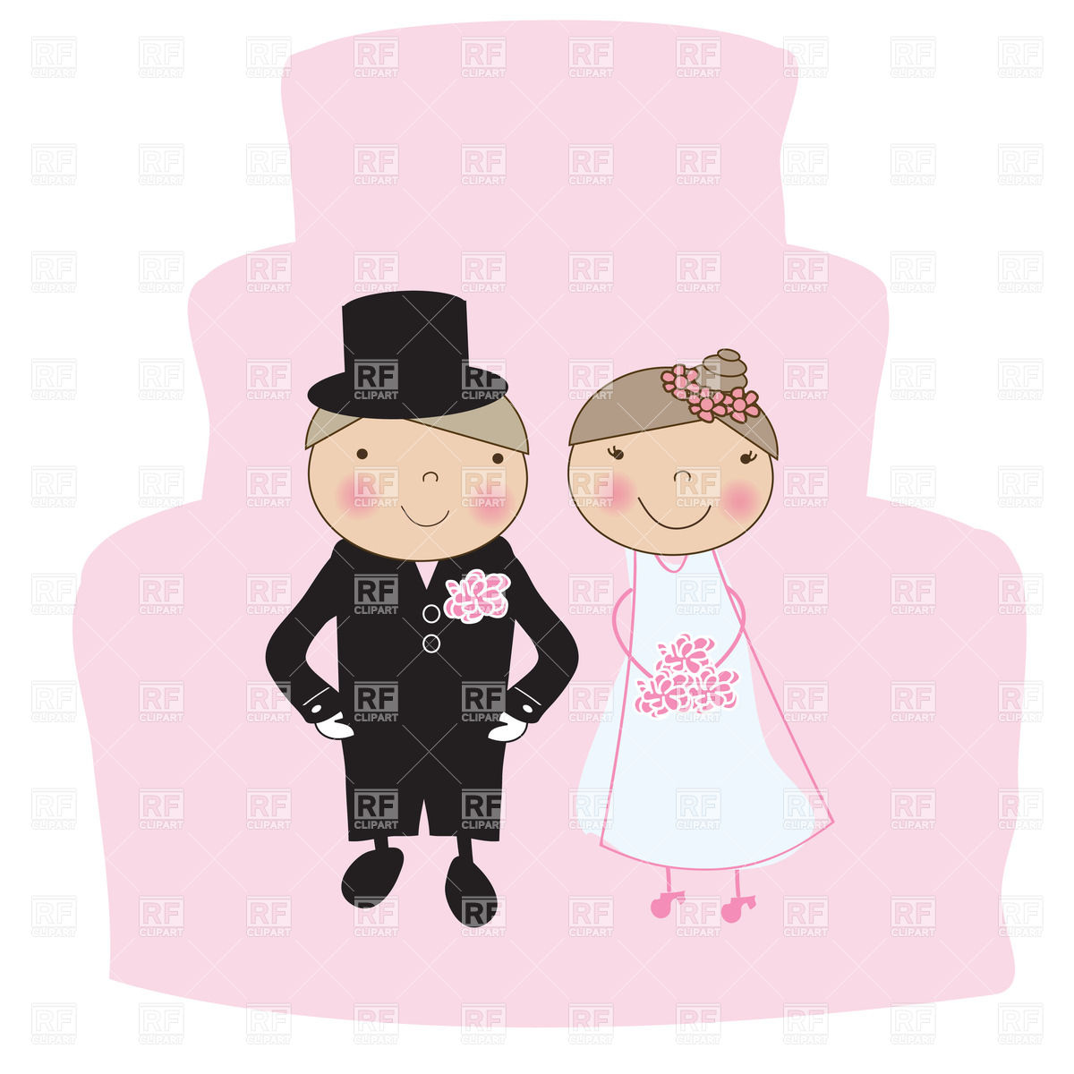 1200x1200 Wedding Illustration With Bride And Groom Vector Image Of People