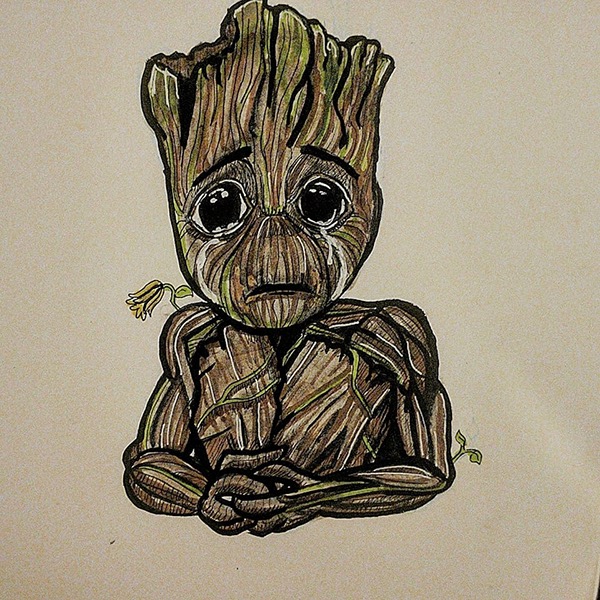 600x600 Crying Baby Groot Vector And Traditional Colors On Behance