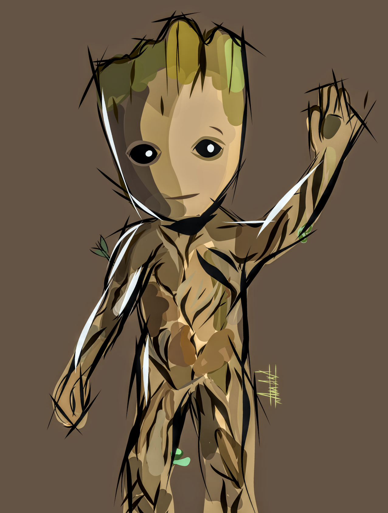 1276x1686 A Friend Of Mine Made A Baby Groot Vector Art Thought I'd Share