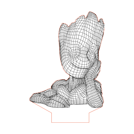 450x450 Baby Groot Illusion Lamp Plan Vector For Cnc