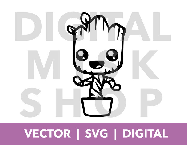794x619 Baby Groot Vector Guardians Silhouette Cricut Cutting Etsy