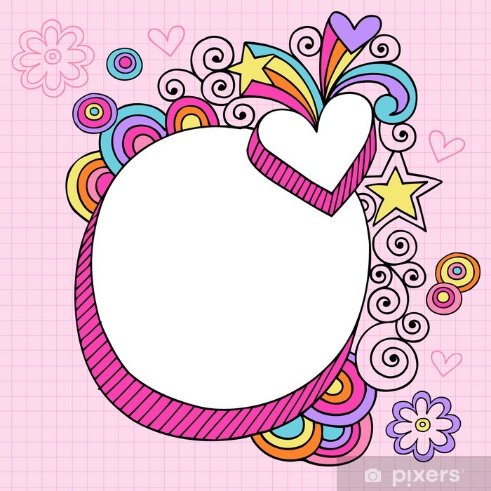 700x700 Oval Picture Frame Groovy Psychedelic Doodles Vector Design