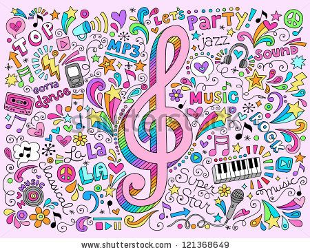 450x366 Stock Vector Music Notes G Clef Groovy Doodles Vector