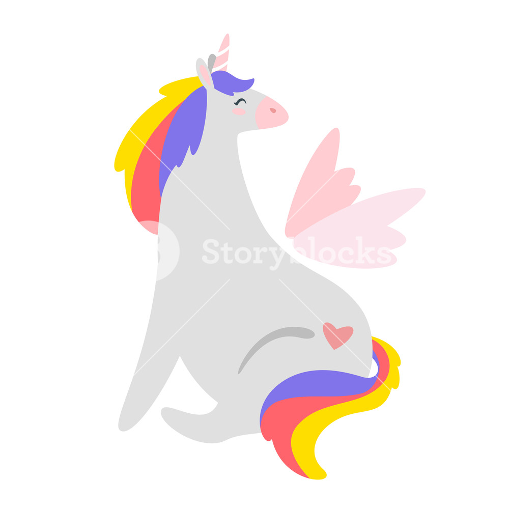 Fat Unicorn Cute Fairytale Animal With Wings Sitting 1000x1000 Fat Unicorn Cute Fairytale Animal With Wings Sitting