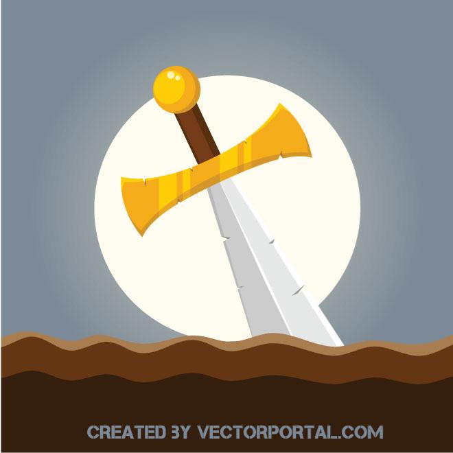 Sword In The Ground Vector Image 660x660 Sword In The Ground Vector Image