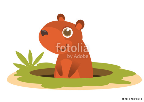 500x357 Cartoon Groundhog Vector Illustration Isolated Stock Image