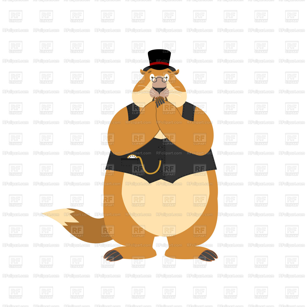 1200x1200 Groundhog In Black Hat Scared Omg Emoji Vector Image Of Plants