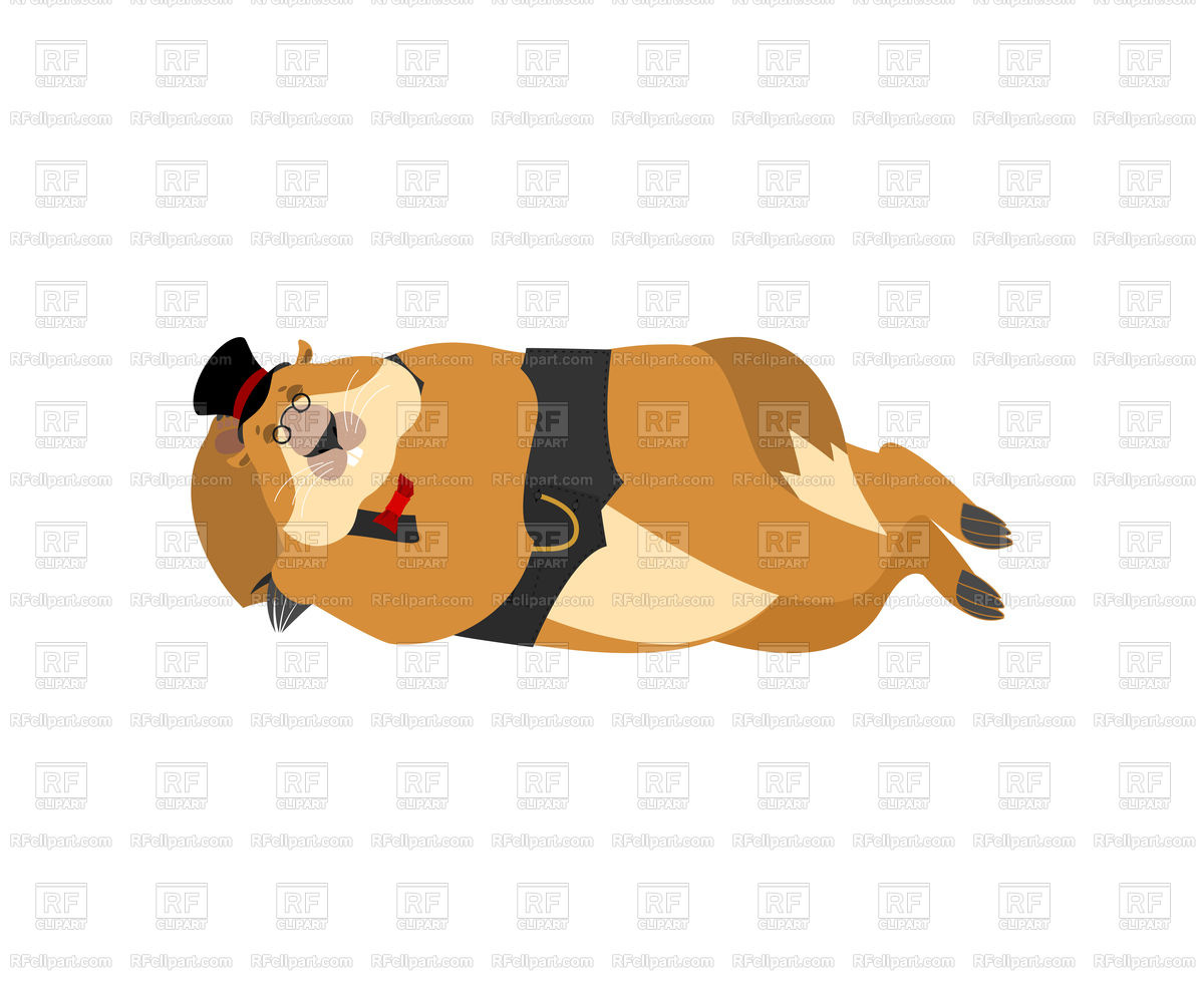 1200x987 Groundhog In Hat Sleeping Pose Vector Image Of Plants And Animals