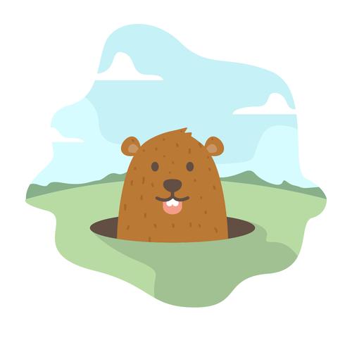 490x490 Groundhog Vector Illustration
