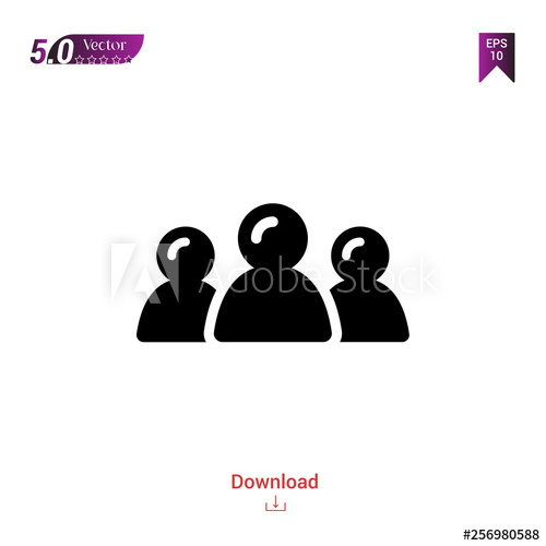 500x500 Outline Black Group Icon Group Icon Vector Isolated On White