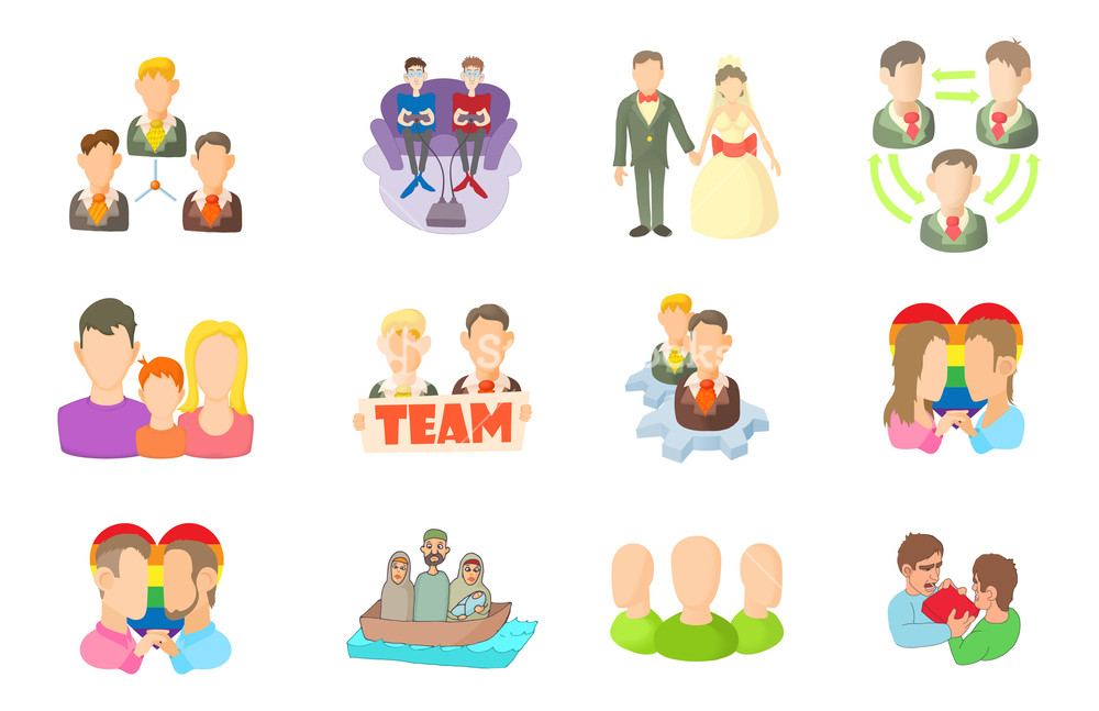 1000x647 People Group Icon Set Cartoon Set Of People Group Vector Icons