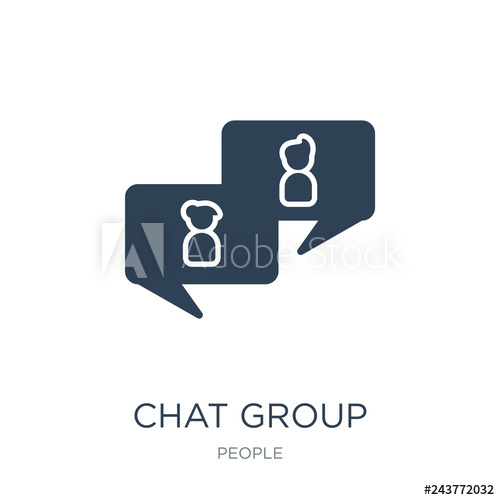 500x500 Chat Group Icon Vector On White Background, Chat Group Trendy