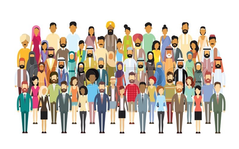 800x499 Group Of Business People Big Crowd Stock Vector Colourbox