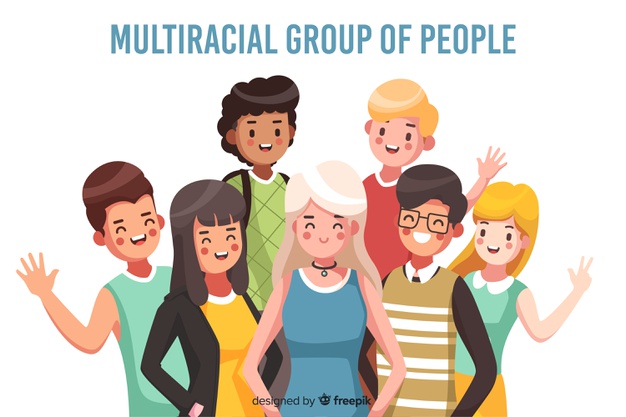 626x417 Multiracial Group Of People Background Vector Free Download