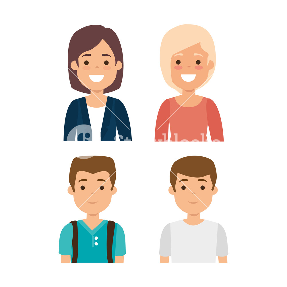 1000x1000 Group Of Young People Vector Illustration Design Royalty Free