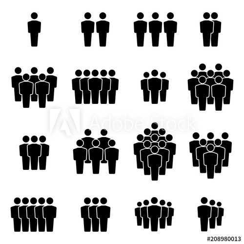 500x500 Team Icons Set Group Of People Icons Vector Illustration